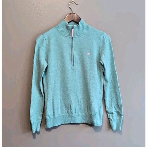 Vineyard Vines Sweaters - Vineyard Vines Size Small Quarter Zip Sweater Womens Pullover Turquoise 1/4